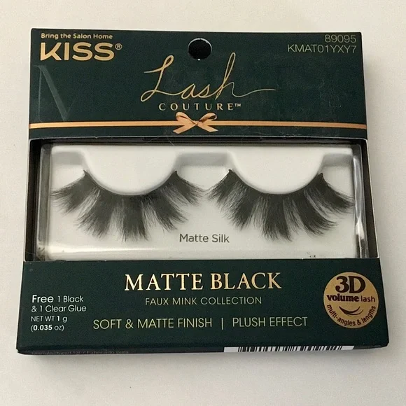 New 4 Pair Kiss Lash Couture Matte Black 3D Faux Mink Lashes - Picture 5 of 8